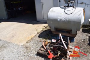 Multi-Tech 1000 litre PVC Fuel Tank c/w 24 Volt Fuel Transfer Pump, Alemlube Fuel Meter, Goodyear Delivery Hose & Nozzle