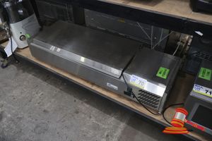 70 · FED-X XVRX1200/380S SALAD/SUSHI BAR. REFRIGERATED, 1 DOOR, SOLID DOOR, MOTOR ON RHS, 1 PHASE, 10 AMP, STAINLESS STEEL, ON COUNTER, 1200MMW X 395MMD X 281MMH (822639)