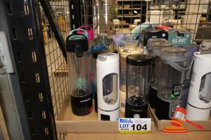 104 · 11 X ASSORTED PORTABLE BLENDERS INCLUDING NUTRIBULLET, BLENDJET & ANKO. UNTESTED