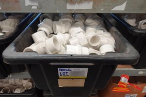 Box Of Assorted Pvc Male And Female Adapters Of Various Sizes