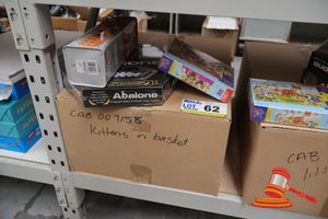 Bundle Of Toys Including: 1x Box Of Castorland Puzzles 'Kittens In A Basket', 1x Abalone Game And 1x Jumbling Tower, All Unopened