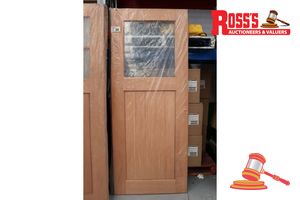 34 · TIMBER DOOR WITH GLASS PANEL, CODE: BENUGUL, 2040 x 820 x 40mm