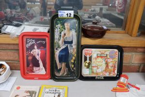 3x Assorted Vintage Coca-Cola Trays