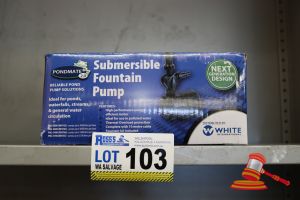 PONDMATE SUBMERSIBLE FOUNTAIN PUMP, 600FP, UNTESTED