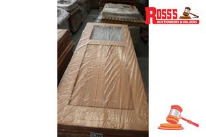 Timber Door With Glass Panel, Code: Bedugul, 2040 X 820 X 40mm