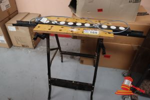 169 · PORTABLE ADJUSTABLE BENCH WITH POWER BOARD, UNTESTED