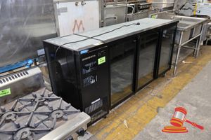 21 · 2013 SKOPE 3 DOOR UNDER COUNTER FRIDGE, BLACK, MODEL: BB5801-3SW, SN:A130211431, REFRIGERANT: R134A/435G, MOBILE (ON LARGE DOLLEY), APPROX L2060 X W600 X H1020MM, UNTESTED. FAIR CONDITION