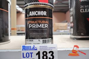 183 · BUNDLE WITH 1x TIN OF PACER SUBFRAME BLACK F75, 1L AND 1x TIN OF ANCHOR STRUCTURAL PRIMER, RED OXIDE, 1L