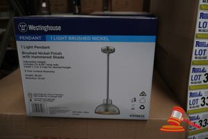 338 · WESTINGHOUSE LIGHT PENDANT, BRUSHED NICKEL FINISH WITH HAMMERED SHADE, ADJUSTABLE HEIGHT, HEIGHT: 38.50", DIAMETER: 10.24", CODE: 6309635