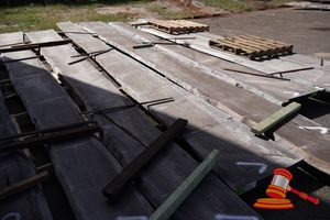 Live Edge Jarrah Slab, 7.6 X 440/720 X 55