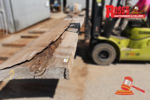 JARR260 - JARRAH HEAVY FEATURE GRADE 770-970x160-210mm@ 4.0m - Rough Sawn Slab