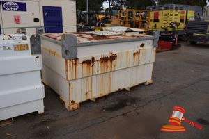 1 X Industrial 2000l Fuel Tank, White With Galvanised Steel Corner Lifting Brackets, Fork Lift Pockets, Approx 2.3m L X 1.5m W X 1.4m H, Heavy Rust/Some Marks