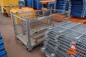 Double Pallet Galvanised Steel Cage, Collapsible Approx Dimensions 2190mm L X 11600mm W X 1130mm H