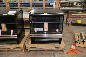 1 X Fpg Fusion Upright Low Profile Open Front 2 Tier Cold Display Cabinet. Black. Model: Il-Fus-C10-A001, Sn:25300, Refrigerant: R-513a, Built In Refrigeration Unit, 10amp Plug. Approx 1000 X 710 X H1110mm. Untested (Unused)