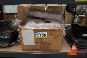 106 · BOX OF WHITE LONG SLEEVE CHEFS JACKETS, SIZE: MEDIUM