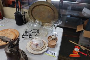 BUNDLE WITH GLASSWARE, TRAY, COASTERS ETC