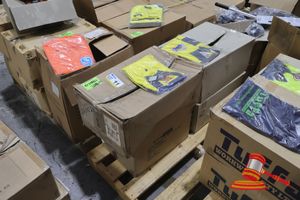 11 · 4 X BOXES OF ASSORTED HARD YAKKA, DNC BISLEY BRAND WORK TOPS ASSORTED STYLES, COLOURS AND SIZES