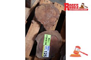 125 · JARRAH SLICE/COOKIE, L250/310mm x W200/250mm x D25/50mm x QTY 2, APPROX SIZES