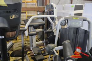 1 X TECHNOGYM GLUTE MACHINE, MODEL; 2SC GLUTE, SN; M97900-ALYK, WEIGHT STACK UP TO 70KG, UNTESTED, APPROX; 70CM W X 80CM D X 1.8M H, ON A PALLET