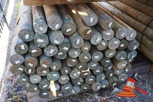 9 · PINE POSTS, 70 x 1.8M x 85-100mm
