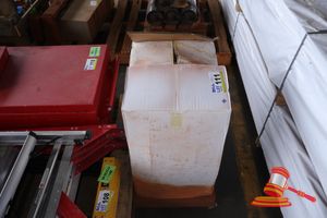 111 · BLUE HOSE REEL, APPROX; 540MM D, SOME MARKS, IN A BOX, ON A PALLET