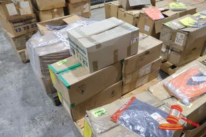 5 · 6 X BOXES OF HI VIZ ORANGE COVERALL, LONG SLEEVE TOPS, SHIRTS ASSORTED SIZES