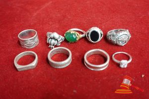 ASSORTED SILVER RINGS, VARIOUS STYLES (SOME MARKS)