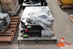 63 · 1 X CAT C7.1 ENGINE COOLER, FAN, BRACKETS AND TUBING ASSEMBLY, (POSS UNUSED), APPROX; 1.1M W X 650MM D X 470MM H, ON A PALLET