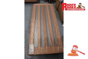 437 · TIMBER DOOR WITH 4x GLASS PANELS, CODE: ED 78, 2040 x 870 x 38mm