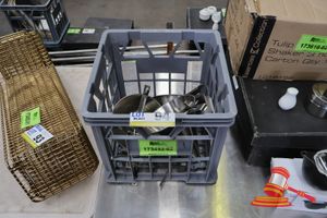 3 X STAINLESS STEEL CONFECTIONERY FUNNEL, SOME MARKS, IN A CRATE