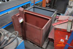 Industrial Metal Covers With Doors, Open Top And Bottom, Surface Corrosion, Paint Wear, Some Marks, Approx; 560mm W X 960mm D X 960mm H, On A Pallet