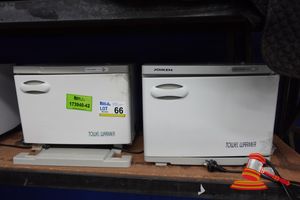 66 · 2 X JOIKEN TOWEL WARMERS,250W, 18L, APPROX; 430MM W X 300MM D X 330MM H, SOME MARKS, BOTH DOORS DAMAGED (UNTESTED)