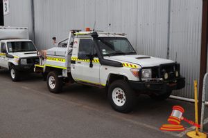 2012 Toyota Landcruiser Fast Response Single Cab White, 4x4, Manual, 4.4L Diesel, Reg #: UnLicensed ODO: 155,047KM Showing on Clock Eng #:1VD0172127, VIN: JTELV71J900028051 Features: Air Conditioning Power Steering Bullbar, Spotlights, Battery Isolator, Siren, Worklights, Snorkel, Sidesteps, Tool storage Container, Spare Wheel, Hose & Reel, Towbar Water Tank, Water Pump, Heat Shields, Gas Tech Monitor, Water Gauge, Seat Covers, (S44#RITM0634717), (Disp#1067 ), (Asset#03H6207), (*Key #106, WP# 50