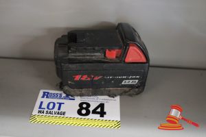 84 · MILWAUKEE LITHIUM-ION 18V BATTERY, UNTESTED