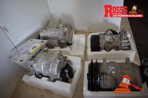 4 x Unused Assorted 24 & 12V Automotive Air Conditioning Compressors *Types: Que QP15-1748 Hydraulic Drive, Que 16-1192, Jayair CM 21075 - 12 V, Unbranded 24V