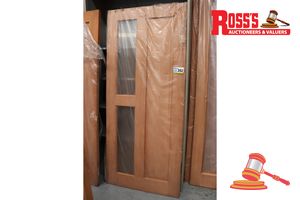 Timber Door With 2x Glass Panels, Code: Ed 31, 2020 X 870 X 38mm