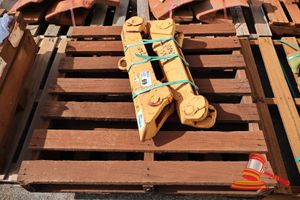 2 X Yellow Shoulder Wear Guards, Approx; 960mm L X 180mm D X 140mm H (Used Condition, Some Surface Wear), On A Pallet