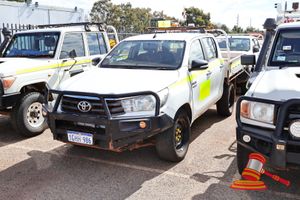 2017 Toyota Hilux Dual Cab White, 4 x 4, Auto, 2.8 L Diesel Reg #: 1GHH986 Lic to:15/03/2027 ODO: 276,410 kms Showing on Clock Eng #: 1GD4294645 VIN: MR0KA3CD801200657 Features: Air Conditioning, Bullbar, Power Steering, Roof Rack, Worklight Bar, Spare Tyre, Towbar, Towball, Seat Covers (Asset # LV037) *Key # 253 (WP#4949) Condition: Scratched Paint on Front Bumper, Rust on Tray, Broken parts of Dash, Drivers Door Unable to be Opened, Dents on Front Drivers Side Panel & Passenger Side, Rust Both