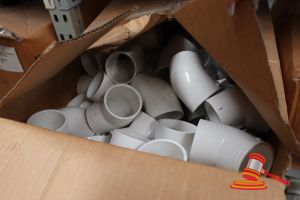 442 · BOX OF ASSORTED PVC MALE FEMALE ADAPTERS