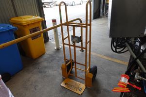 EASYROLL HAND TROLLEY WITH SOLID TYRES. YELLOW