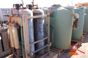 46 · 2 x ULTRA SPA 1100L GREEN TANKS, WITH OUTLETS AND MANHOLE INSPECTION AND 4 TANK WATER TREATMENT SYSTEM WITH FILTERS