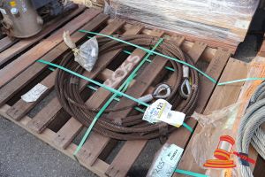121 · 1 X WIRE ROPE SLING WITH THIMBLE EYES, APPROX 16MM, WLL 6.7T @ 14.91M , ON A PALLET