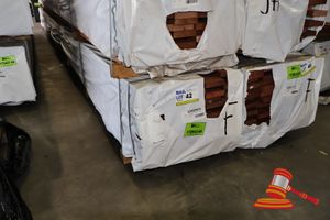 42 · PACK OF JARRAH, SKIP DRESSED, 100 x 25, FEATURE 407LM, 1.018 M3, PACK# 320028824, TRANSPORT DIMS- 5.7 MT x H 450 x W 480.