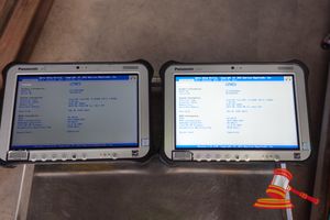 52 · 2 X PANASONIC FZ-G1 TOUGHPAD, INTEL CORE i5 6300U 2.40GHZ CPU, 8GB RAM, 500 SSD / NO OS, 8630 / 5760 HOURS, SN:8ITSA44349 / 7ETSA26239 , AN:ITT24597 / ITT21879, UNTESTED ( NO CHARGER / SOME MARKS)