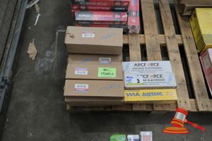 Assorted Welding Electrodes Including 3 X Boxes Arcforce Gouging Electrodes, 2 X Boxes Wia Austarc Electrodes, 14 X Boxes Omega Gouging Carbons 8mm And 13mm, Pointed Carbons 1/2x12 And 5/16x12 (Boxed)