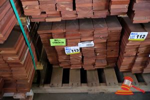 113 · PACK OF JARRAH DECKING, FEATURE, 108 LM, 086 x 019, 9.82M2 WITH 9.5mm GAP (PACK NO: 320026223) TRANSPORT DIMS PACK SIZE L900 x W520 x H450,
