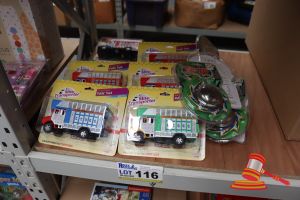 BUNDLE OF TOYS INCLUDING: TOY TRUCKS AND YO-YOS