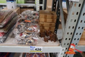 BUNDLE WITH ASSORTED ELEPHANT BELLS AND WOODEN ELEPHANTS