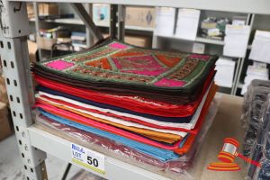 50 · BUNDLE OF BEADED COLOURFUL CUSHION COVERS, 40 x 40cms