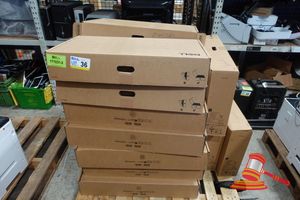 36 · PALLET OF APPROX 30 X COMPUTER MONITORS (INCLUDING SAMSUNG 24 INCH LCD, NO STANDS), QUANTITY OF DELL MONITOR STANDS, ALL ITEMS UNTESTED (SOME MARKS / NO CABLES)